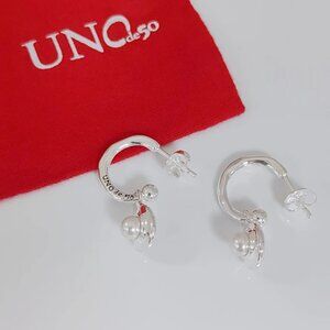 UNO de 50 Earring CHARM PIERCING WOW! Earring Hoop Shaped Earrings Silver Plated